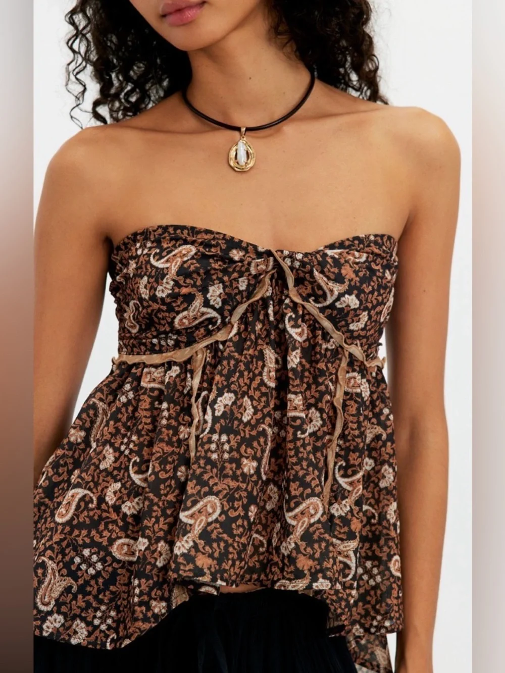 Malia Babydoll Tank‎ NWOT black combo